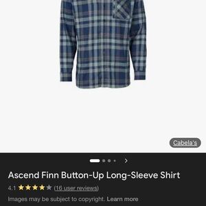 Ascend Blue and Gray Plaid Button-Down Shirt